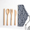 OEMのロゴの自然な携帯用旅行木のフォークはナイフの台所のために置かれるタケ木製の平皿類の食事用器具類をスプーンでつぐ