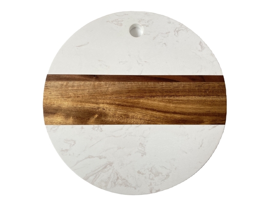 円形GRSの装飾的な貯蔵の皿の大理石およびアカシア木