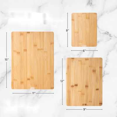 台所長方形のタケおよび木製のまな板3 PCSセット