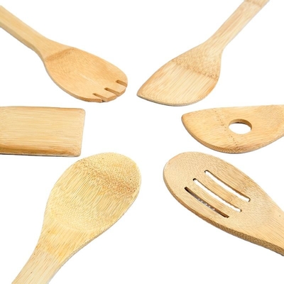 6 片 竹 厨房用具 セット 木製 スパチュラ スプーン 調理用