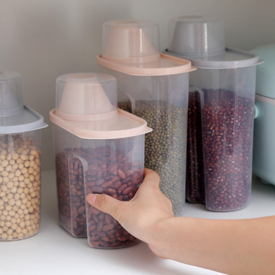 ビーンズ シリアル 1 Kg 気密米容器ボックス キッチン プラスチック 食品用