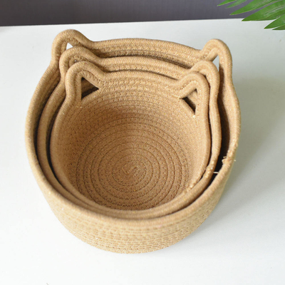 99.99%綿の糸の斜子織藤猫耳の円形
