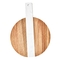 台所円形のまな板の大理石のアカシアのハンドルを持つ木製の接続のまな板